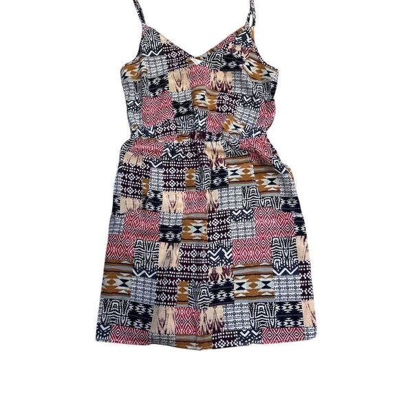 EUC Amanda Uprichard Silk Aztec Print Spaghetti Strap Dress w/ Pockets Size XS/P - Picture 3 of 6
